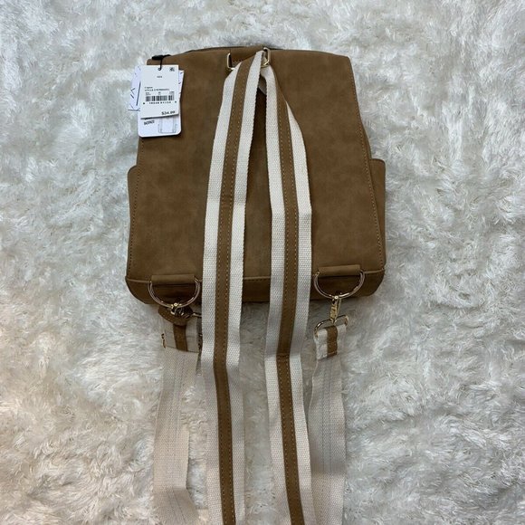 Women's Zip Closure Convertible Backpack Cognac NY - Picture 7 of 12